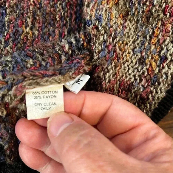 Ani Barrie Vintage Colourful Knit Button Front Pocket  Womens M Vest Sweater USA - Picture 7 of 12